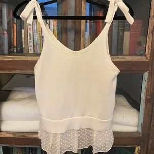 Club Monaco, White Summer Tank with Ties
